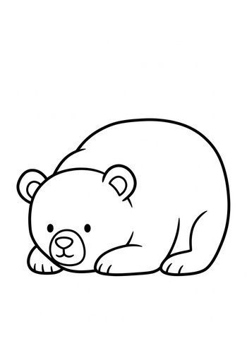 Cute Bear Coloring Page For Kids