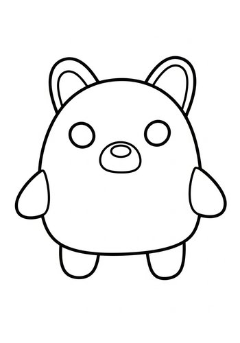 Cute Bear Coloring Page For Kids