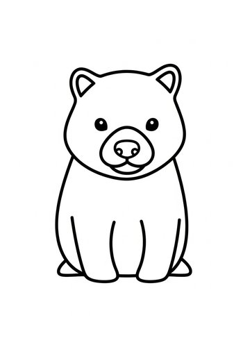 Cute Bear Coloring Page For Kids