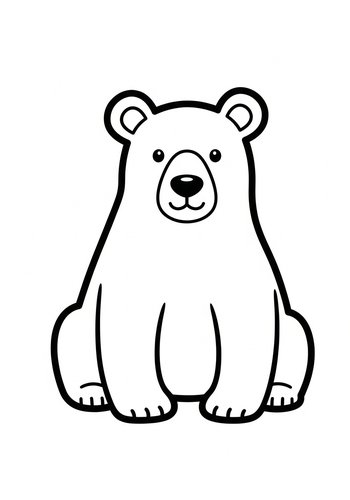 Cute Bear Coloring Page: Printable Fun