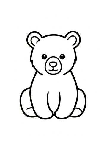 Cute Bear Cub Coloring Page For Kids