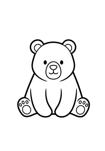 Cute Bear Cub Coloring Page For Kids
