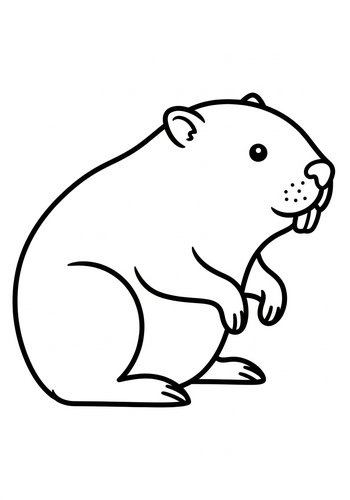 Cute Beaver Coloring Page