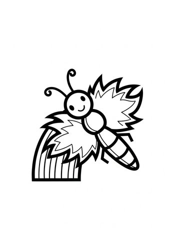 Cute Bee And Rainbow Coloring Page