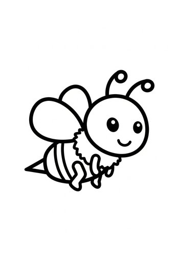Cute Bee Coloring Page: Buzzing With Fun
