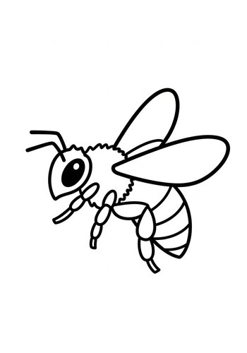 Cute Bee Coloring Page For Kids