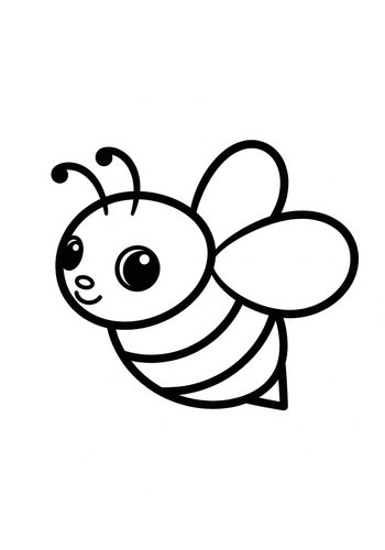 Cute Bee Coloring Page: Honeybee Fun