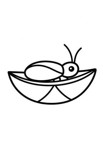 Cute Beetle On Lemon Coloring Page