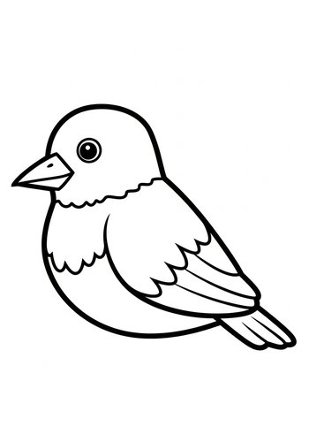 Coloring Page: Cute Bird Coloring Page For Kids