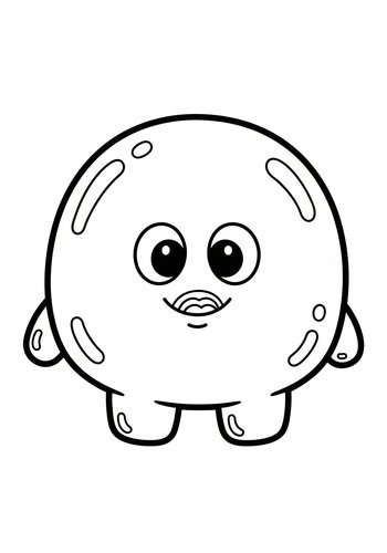 Cute Blob Character Coloring Page
