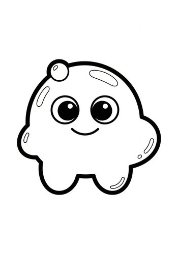 Cute Blob Monster Coloring Page