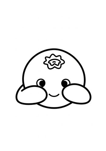 Cute Blueberry Coloring Page For Kids