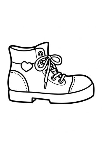 Cute Boot Coloring Page: Fun Footwear Design