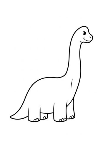 Cute Brontosaurus Coloring Page