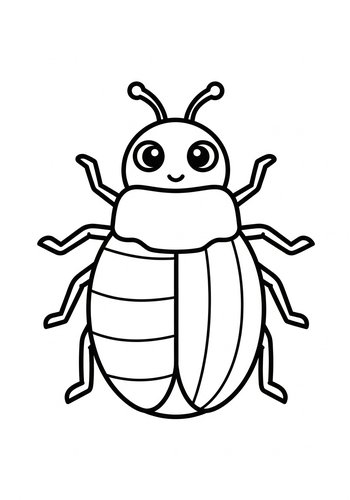 Cute Bug Coloring Page For Kids