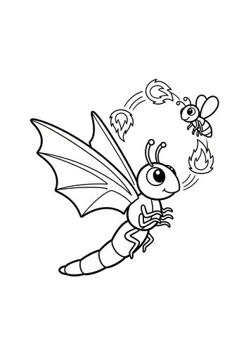 Cute Bugs Coloring Page Fun
