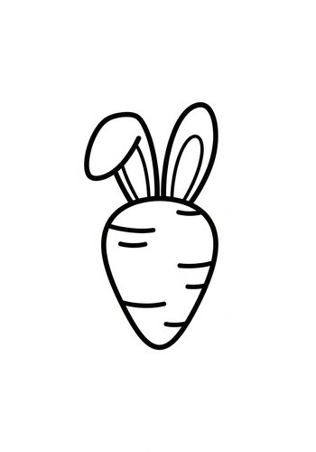 Cute Bunny Carrot Coloring Page