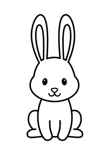 Cute Bunny Coloring Page - Printable Fun