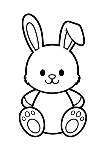 Cute Bunny Coloring Page For Kids