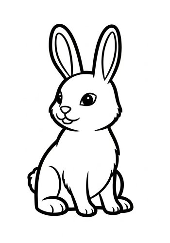 Cute Bunny Coloring Page For Kids