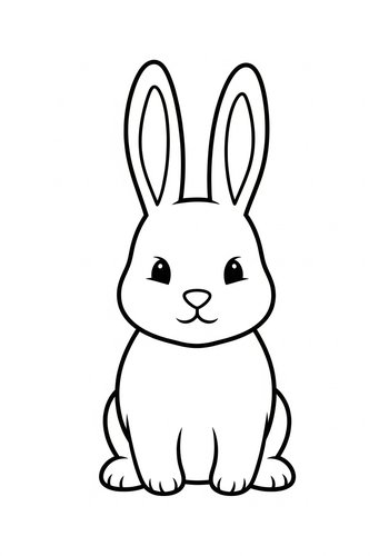 Cute Bunny Coloring Page For Kids
