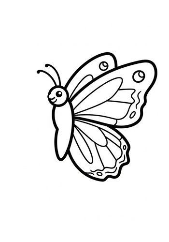Cute Butterfly Coloring Page - Printable Fun