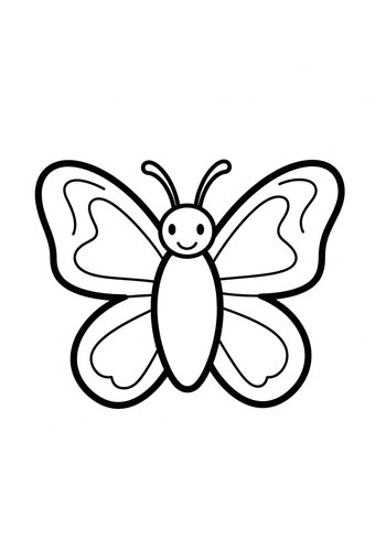 Cute Butterfly Coloring Page For Kids