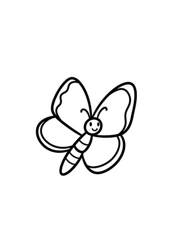 Cute Butterfly Coloring Page For Kids