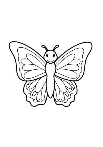 Cute Butterfly Coloring Page For Kids
