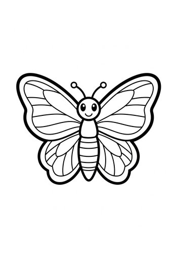 Cute Butterfly Coloring Page For Kids