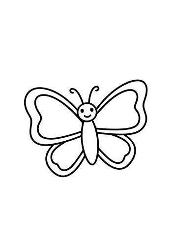 Cute Butterfly Coloring Page For Kids