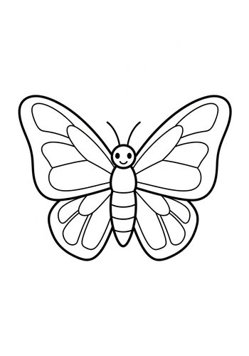Cute Butterfly Coloring Page For Kids