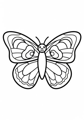 Cute Butterfly Coloring Page For Kids