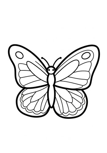 Cute Butterfly Coloring Page For Kids