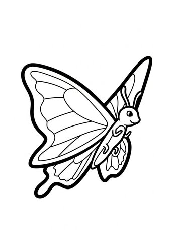 Cute Butterfly Coloring Page For Kids