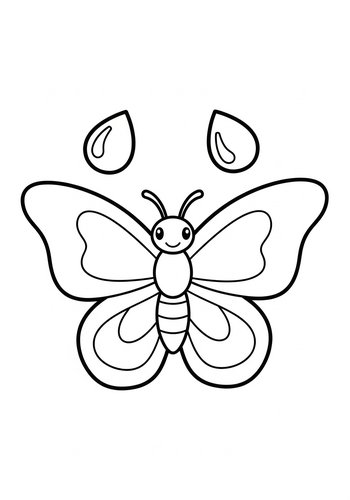 Cute Butterfly Coloring Page For Kids