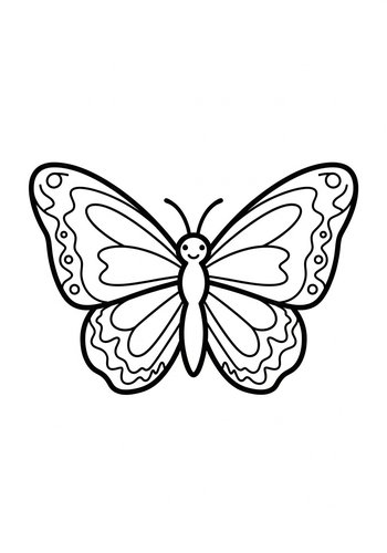 Cute Butterfly Coloring Page For Kids
