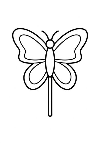 Cute Butterfly Lollipop Coloring Page For Kids
