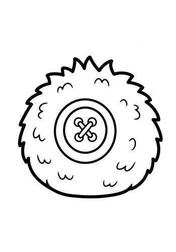Cute Button Fluff Coloring Page