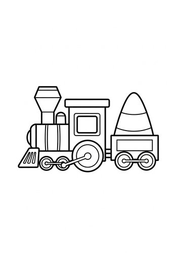 Cute Candy Corn Train Coloring Page