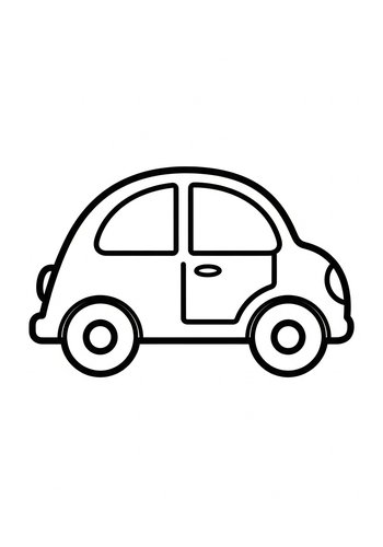Cute Car Coloring Page For Kids