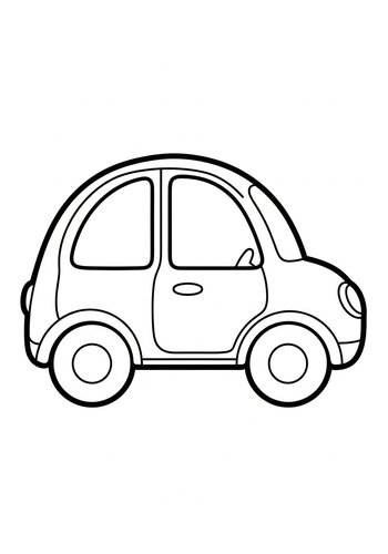 Cute Car Coloring Page For Kids