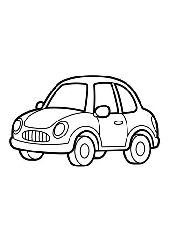 Cute Car Coloring Page For Kids