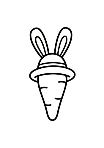 Cute Carrot Bunny Coloring Page