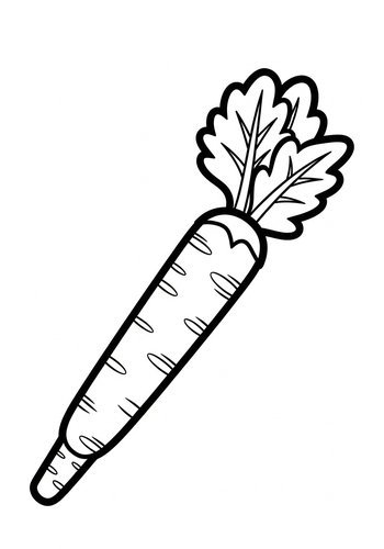 Cute Carrot Coloring Page For Kids
