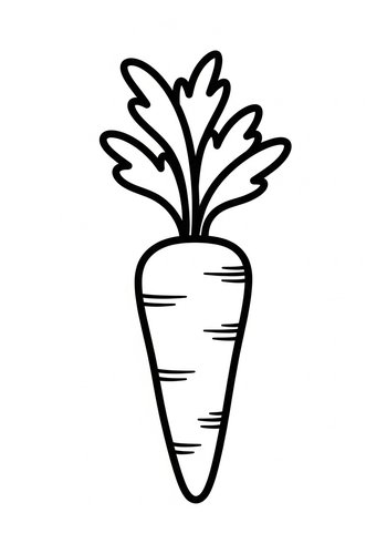 Cute Carrot Coloring Page For Kids