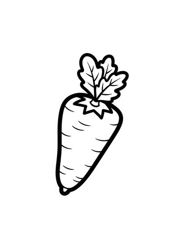 Cute Carrot Coloring Page For Kids