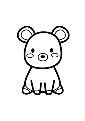 Cute Cartoon Bear Coloring Page