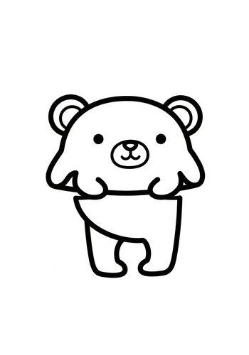 Cute Cartoon Bear Coloring Page