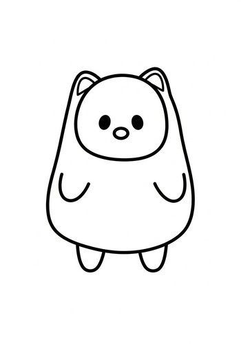 Cute Cartoon Bear Coloring Page